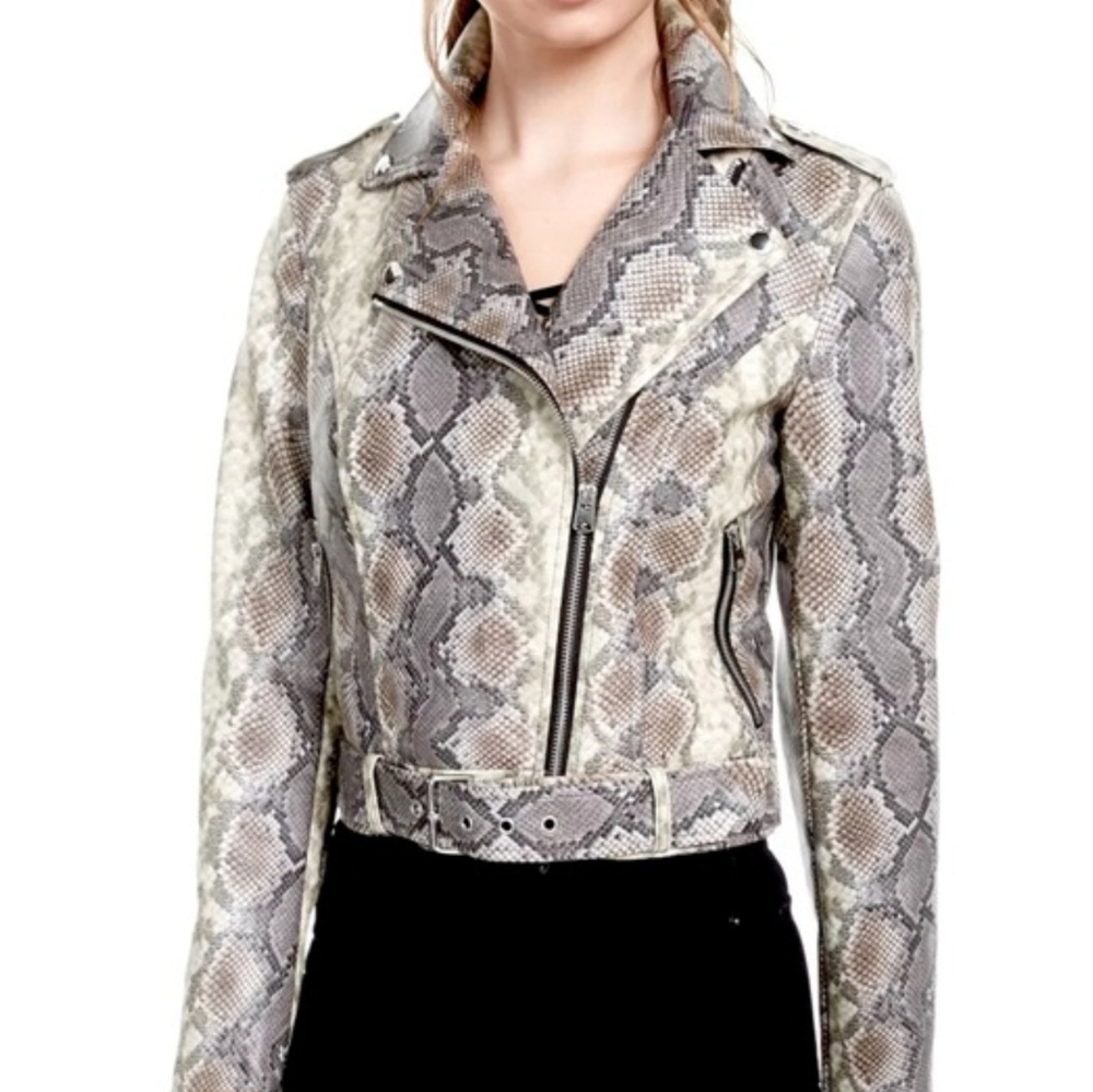 Bar III Snakeskin Print Women's Jacket